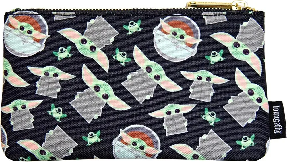Loungefly Star Wars Baby Yoda All Over Print Coin Cosmetic Bag Pouch | NWT
